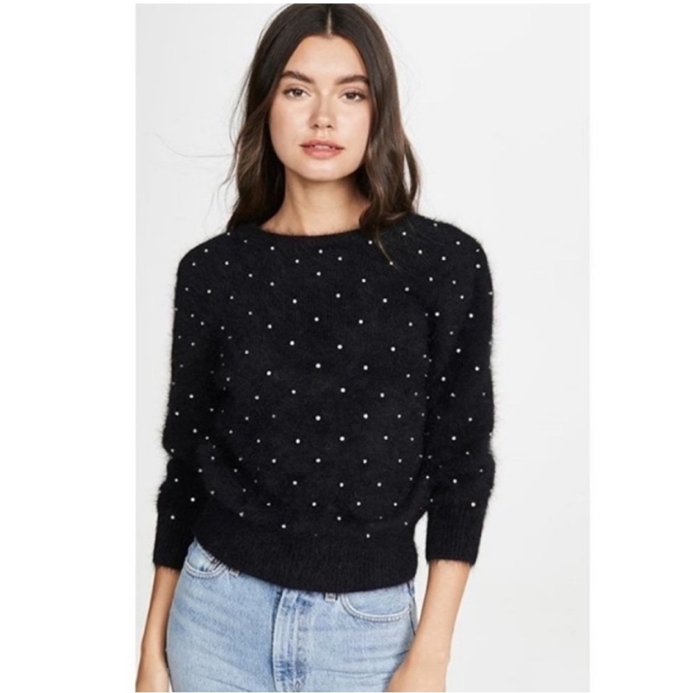 Ba&Sh Amby Rhinestone Studded Angora Blend Sweater Sz 6